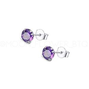 Purple CZ Stud Earrings